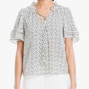 Max Studio Women's  Ruffle sleeves Blouse size S  career casual cottagecore